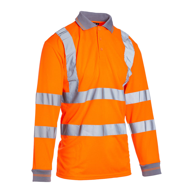 Blackrock Hi-Vis Polo Shirt Long Sleeve - Orange size 6XL