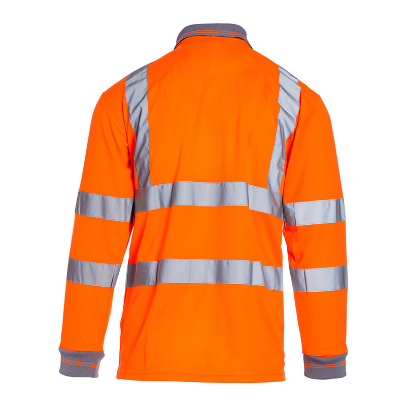 Blackrock Hi-Vis Polo Shirt Long Sleeve - Orange size 6XL
