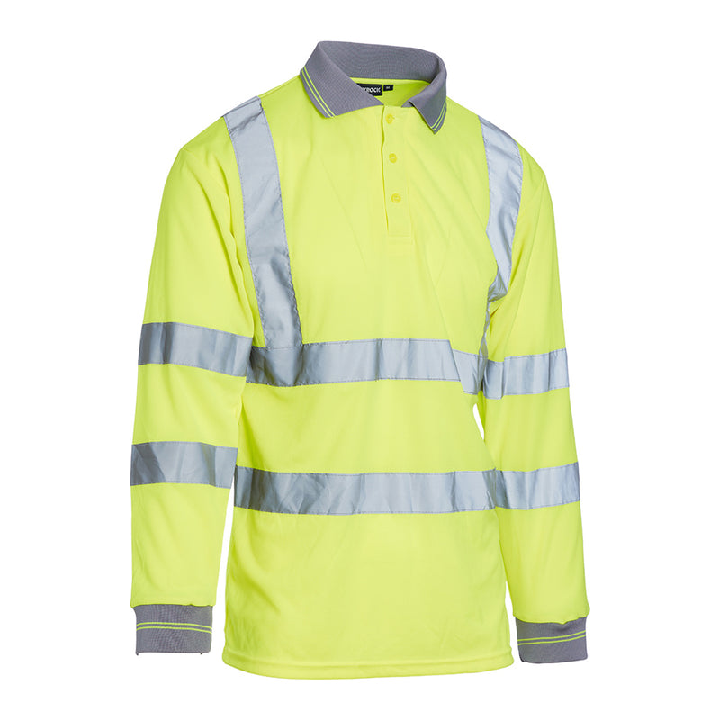 Blackrock Hi-Vis Polo Shirt Long Sleeve - Yellow size 3XL