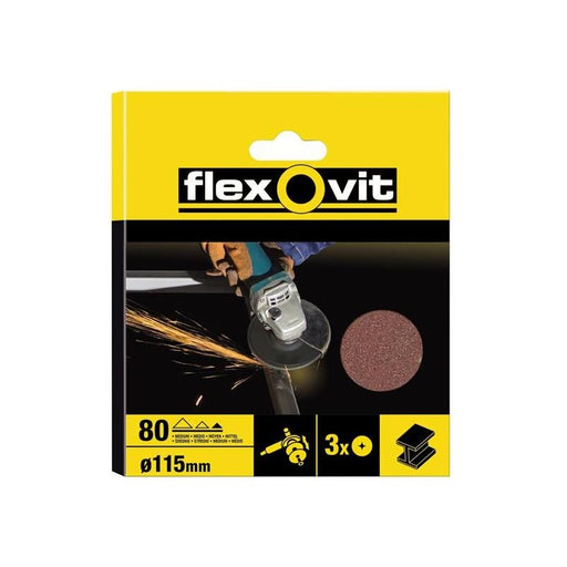 Flexovit Aluminium Oxide Fibre Disc 115mm Fine 80G (Pack 10) Flexovit - RockBottom Northampton