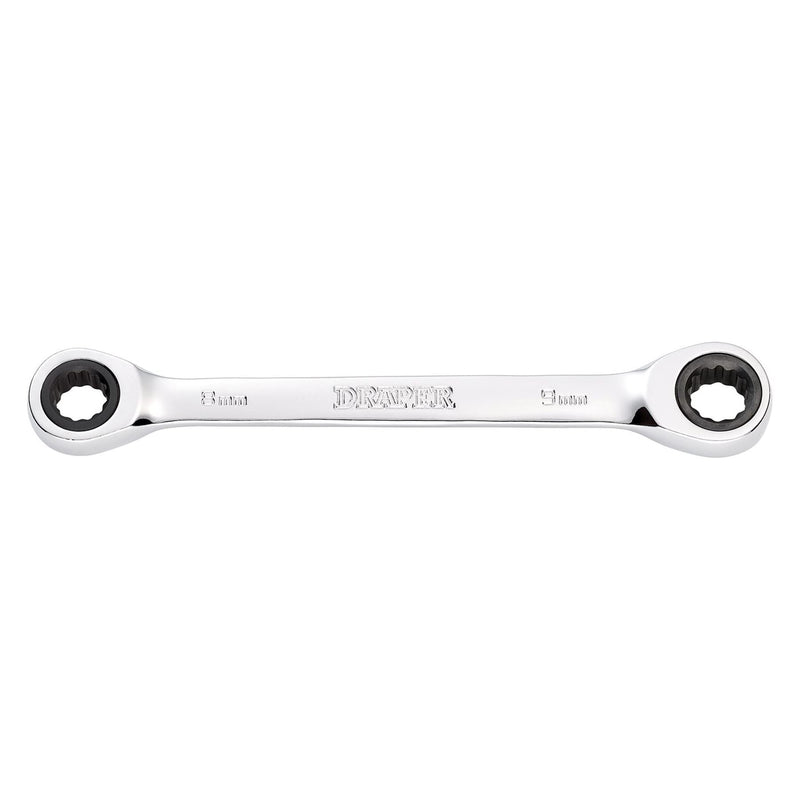 Draper Draper HI-TORQ Metric Double Ratchet Ring Spanner, 8 x 9mm Draper - Town Tools