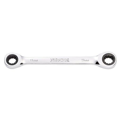 Draper Draper HI-TORQ Metric Double Ratchet Ring Spanner, 8 x 9mm Draper - Town Tools