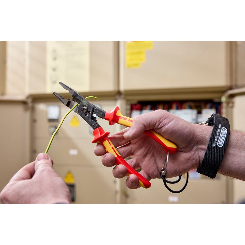 Draper 94605 XP1000® VDE Tethered 8-in-1 Electricians Pliers, 215mm