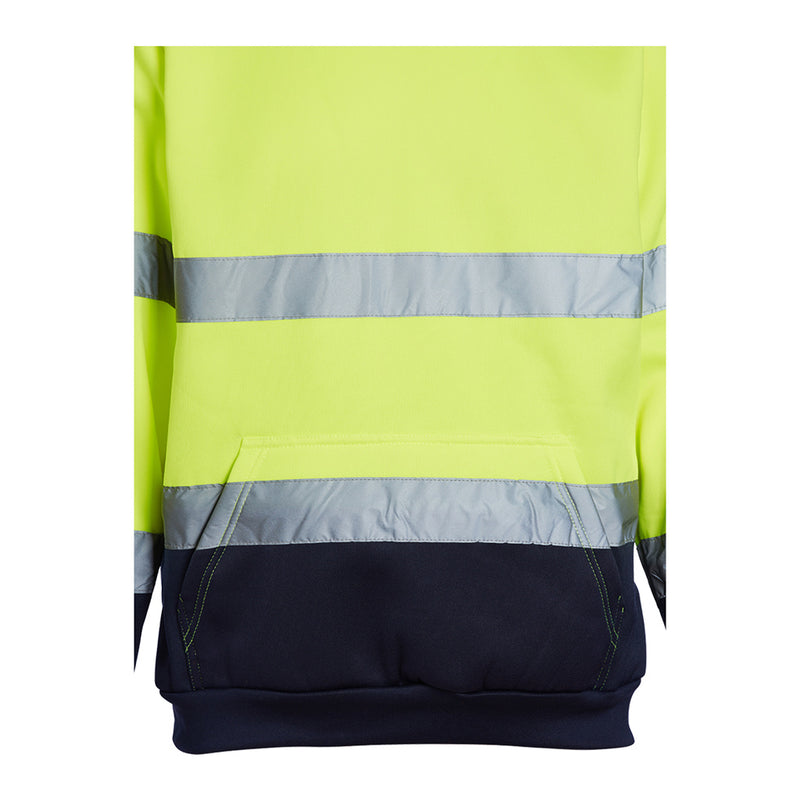 Blackrock Hi-Vis Hooded Sweatshirt - Yellow/Navy size L