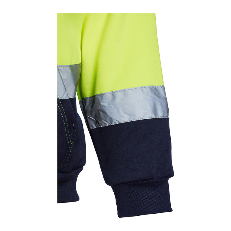 Blackrock Hi-Vis Hooded Sweatshirt - Yellow/Navy size L