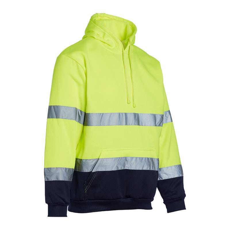 Blackrock Hi-Vis Hooded Sweatshirt - Yellow/Navy size 2XL