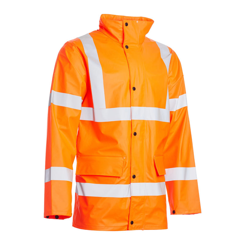 Blackrock PU Hi-Vis Rain Jacket - Orange size 4XL