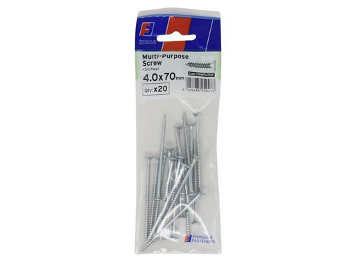 ForgeFix Multi-Purpose Pozi Screw CSK ST ZP 4.0 x 70mm ForgePack 20 ForgeFix - RockBottom Northampton