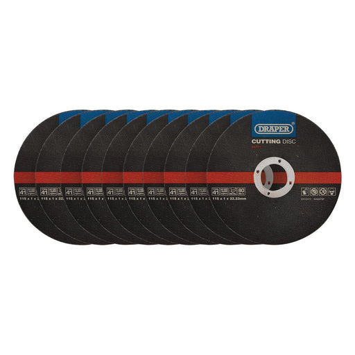 Draper 94771 Metal Cutting Discs, 115 x 1 x 22.23mm (Pack of 10)