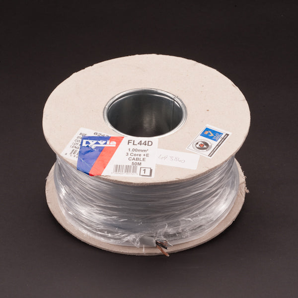 Dencon Flat 3 Core & Earth Grey - Harmonised Colours - 1mm 100m Drum
