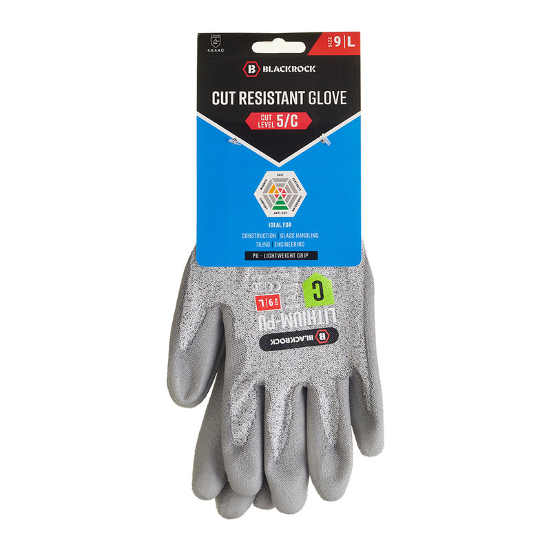 Blackrock Lithium-PU Cut Resistant Gloves Pair (carded) - size 8/M