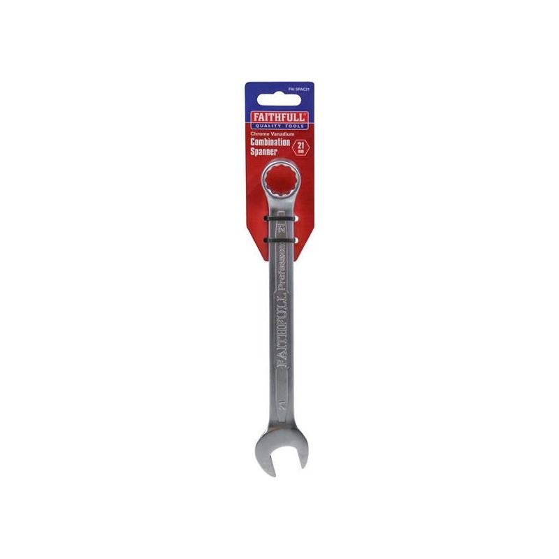 Faithfull Combination Spanner CV Satin Finish 21mm Faithfull - RockBottom Northampton