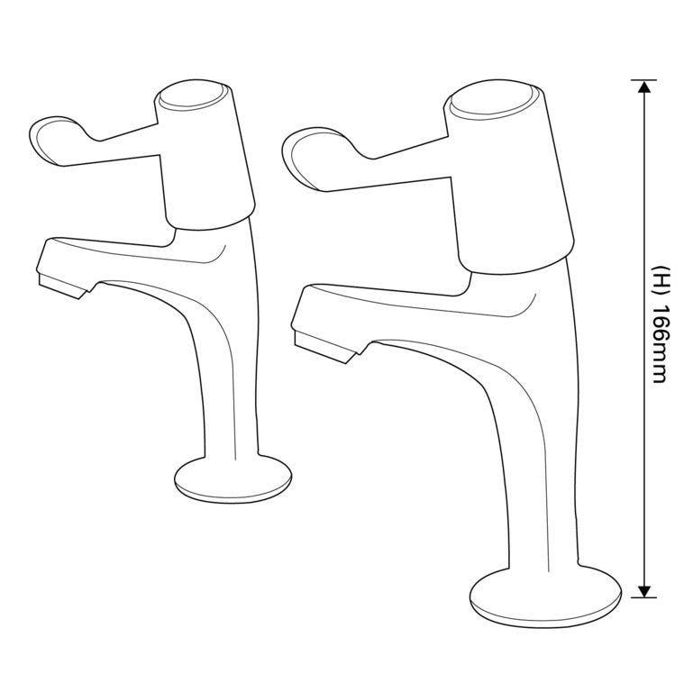 SP Rhodes Lever Sink Taps H 166mm W 118mm D 43mm