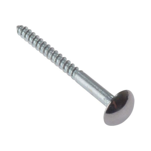 Forgefix Mirror Screw Chrome Domed Top Slotted CSK ST ZP 1.1/2in x 8 Bag 10 ForgeFix - RockBottom Northampton