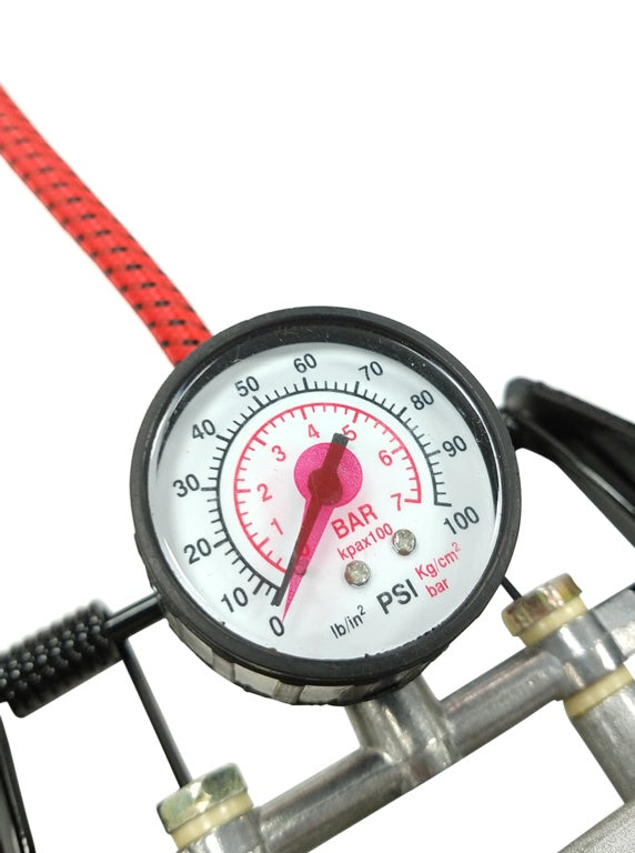 Streetwize Foot Pump Deluxe Double Barrel