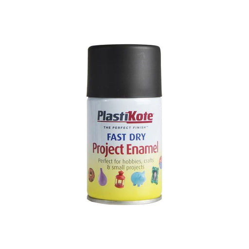 Plastikote Fast Dry Enamel Aerosol Matt Black 100ml PlastiKote - RockBottom Nothampton