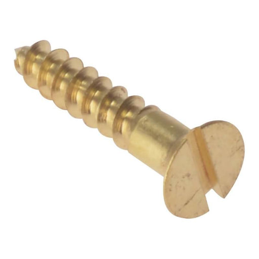 Forgefix Wood Screw Slotted CSK Solid Brass 1.1/4in x 6 Box 200 ForgeFix - RockBottom Northampton