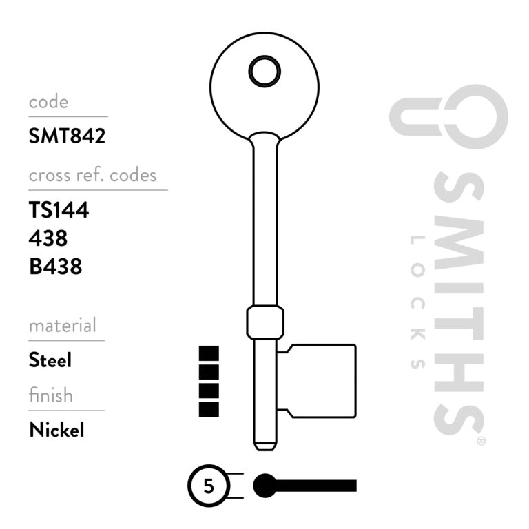 Smiths Locks Union Mortice Key Blank Pack 10