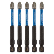 Draper 05675 Draper Expert PZ-Type Impact Screwdriver Bits, No.2 x 75mm, 1/4" Hex (Pack of 5)