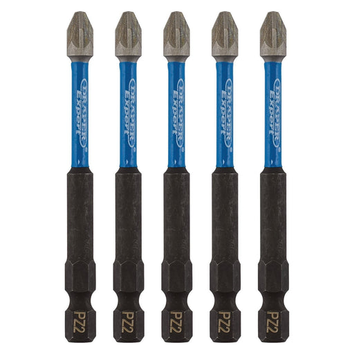 Draper 05675 Draper Expert PZ-Type Impact Screwdriver Bits, No.2 x 75mm, 1/4" Hex (Pack of 5)