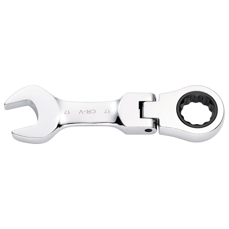 Draper HI-TORQ Metric Stubby Flexible Head Ratchet Combination Spanner, 17mm Draper - Town Tools