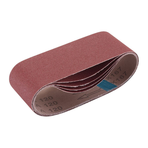 Draper 09235 Cloth Sanding Belt, 75 x 457mm, 120 Grit (Pack of 5)