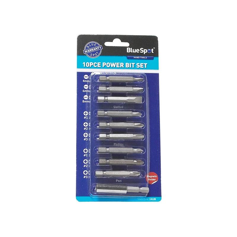 Bluespot Tools Power Bit Set, 10 Piece BlueSpot Tools - RockBottom Northampton