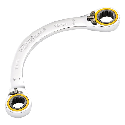 Draper 03934 Draper Expert HI-TORQ® Double Ring Ratchet Half Moon Spanner, 11 x 13mm