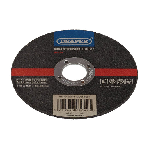 Draper 94773 Metal Cutting Disc, 115 x 2.5 x 22.23mm