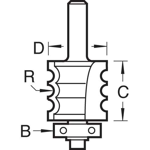 9/75X1/4TC - Bearing guided multi-reed cutter