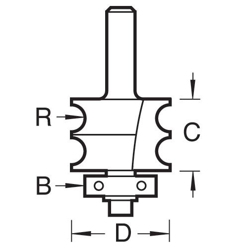 9/80X1/4TC - Bearing guided dual bead cutter