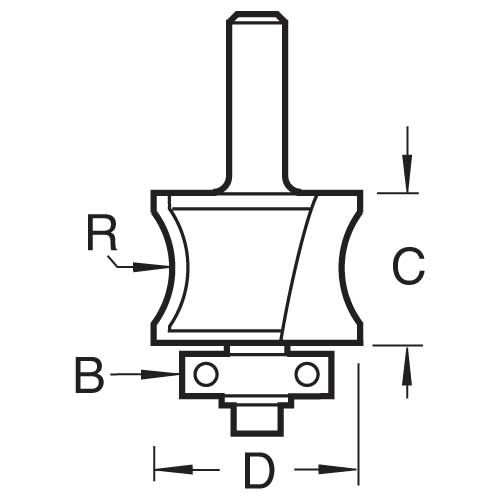 9/85X1/4TC - Bearing guided corner bead cutter