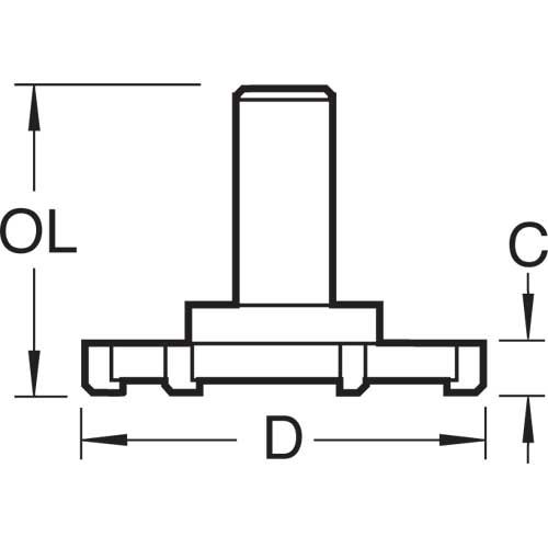 90/22X1/2TC - Six wing trimmer 52.3mm diameter 6.5mm length