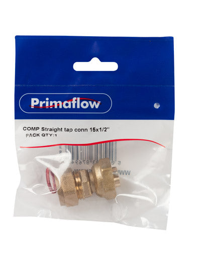 PrimaPack COMP Straight Tap Connector 15mm x 1/2"