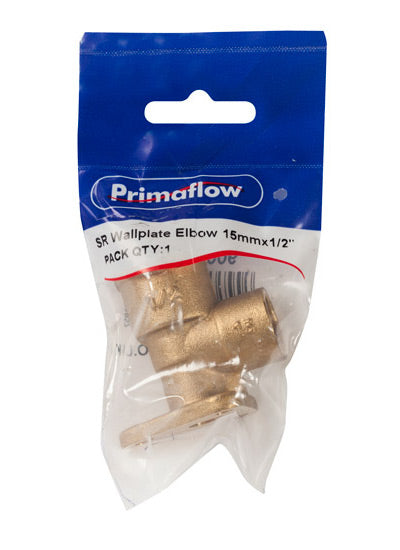 KwikPak solder ring wallplate elbow 15mmx1/2" (Pk1)