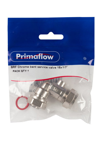 PrimaPack Chrome Bent Service Valve 15x1/2"