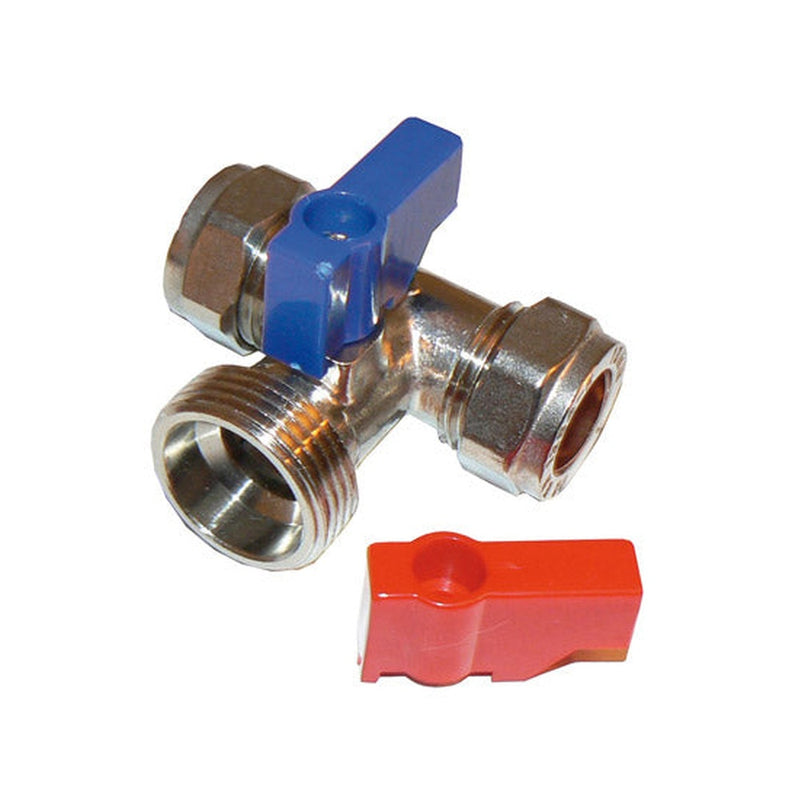 PrimaPack Washing Machine Valve - Tee 15mm x 3/4"