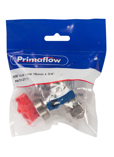 PrimaPack Washing Machine Valve - Tee 15mm x 3/4"
