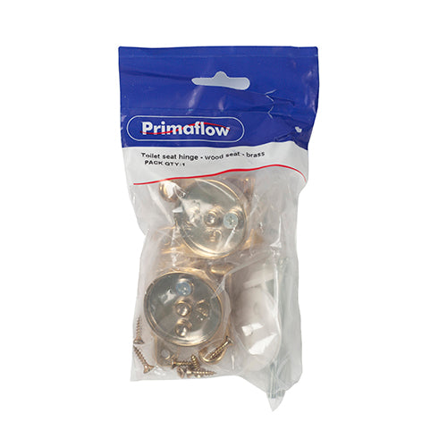 PrimaPack Toilet seat hinge - wood seat - BRASS