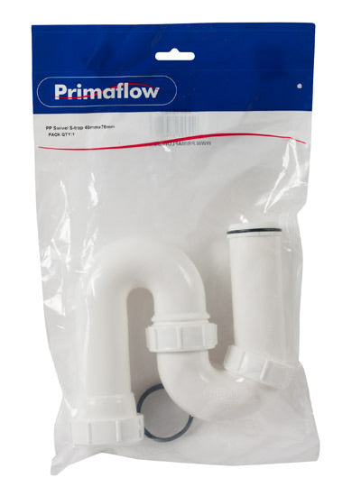 KwikPak swivel S-trap 40mmx76mm