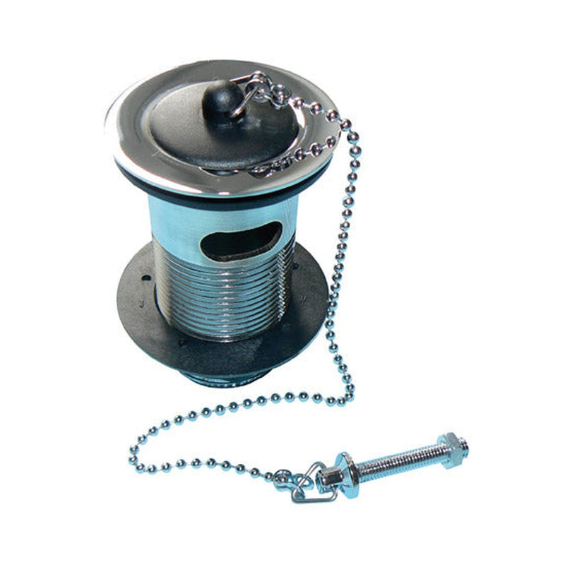 PrimaPack Brass Slotted Basin Waste 1.1/4" + Plug; Chain & Stay