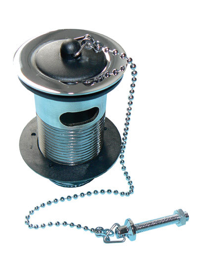 PrimaPack Brass Slotted Basin Waste 1.1/4" + Plug; Chain & Stay