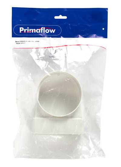 KwikPak ventilation bend 100mm inside dia - white