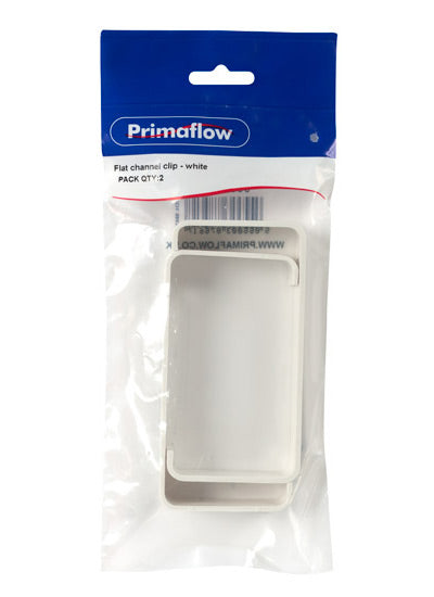 PrimaPack Flat channel clip - white - PK 2