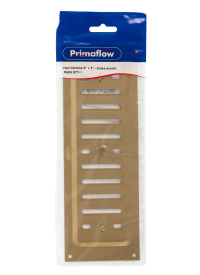 PrimaPack Vent hit/miss 9"x 3" - Aluminimum