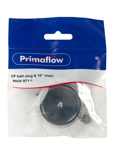 PrimaPack CP bath plug & 18" chain