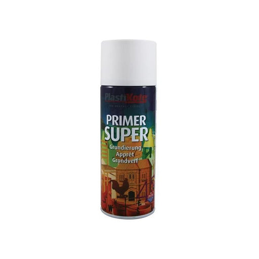 Plastikote Super Spray Primer White 400ml PlastiKote - RockBottom Nothampton