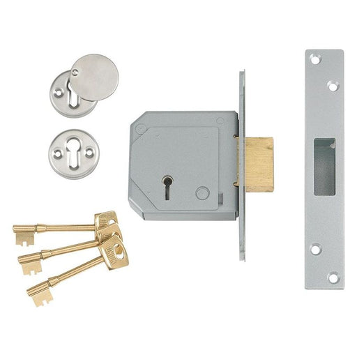 Union 3G114E 5 Lever Mortice Deadlock C-Series 80mm 3in Satin Brass UNION - RockBottom Northampton