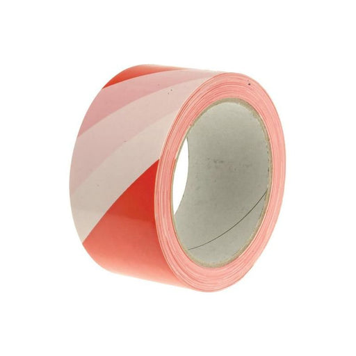 Faithfull Economy Self-Adhesive Hazard Tape Red/White 50mm x 33m Faithfull - RockBottom Northampton