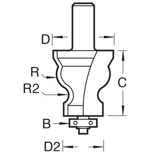 92/20X1/2TC - Bearing guided decor cutter